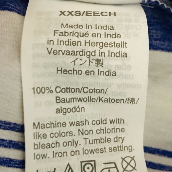 J. Crew classic blue and white striped button front long sleeve top. Size XXS - Picture 2 of 6